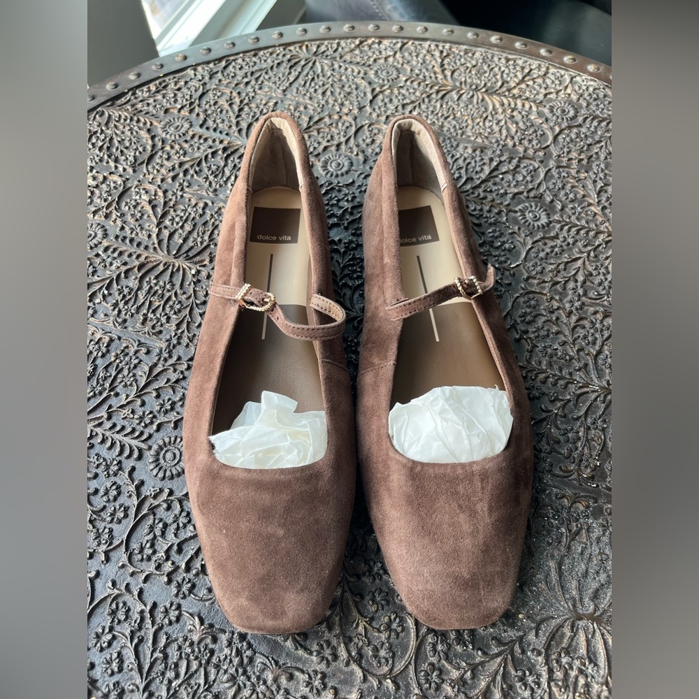 DOLCE VITA REYES SUEDE BALLET FLATS DARK BROWN 8.5 - Picture 7 of 9